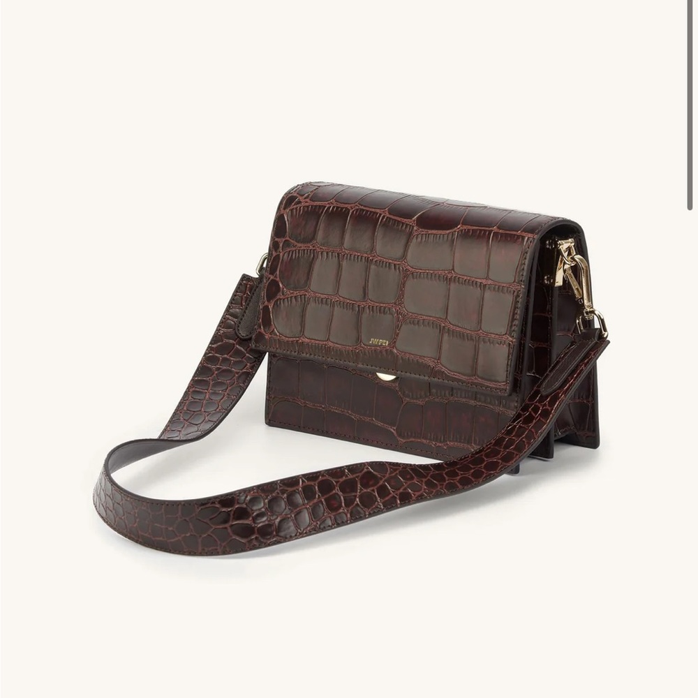 JW PEI - Mini Flap Crossbody Bag - Brown Croc